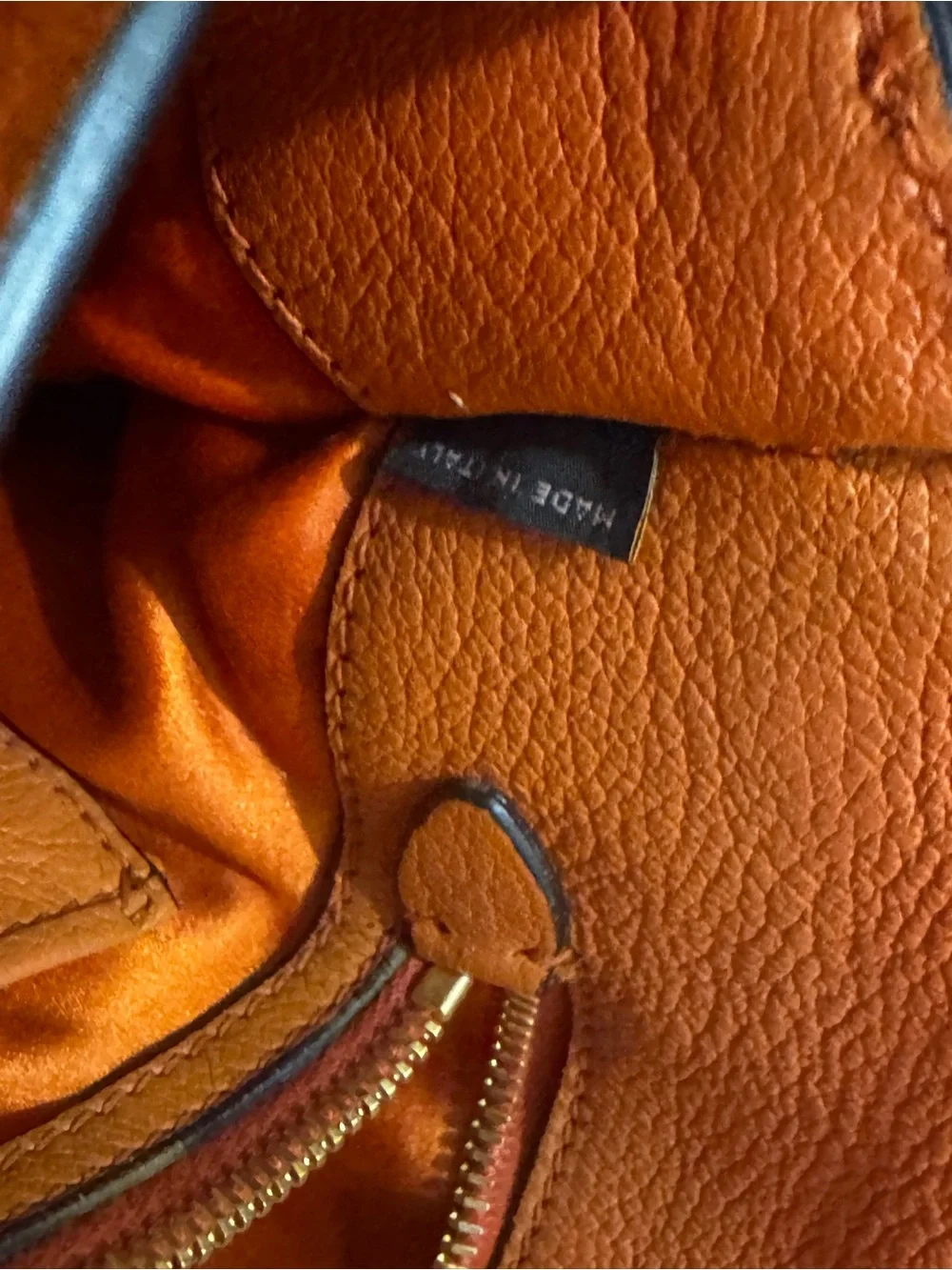 Miu Miu Madras Goatskin Flap Satchel Crossbody Bag Orange Leather Italy - Picture 8 of 16
